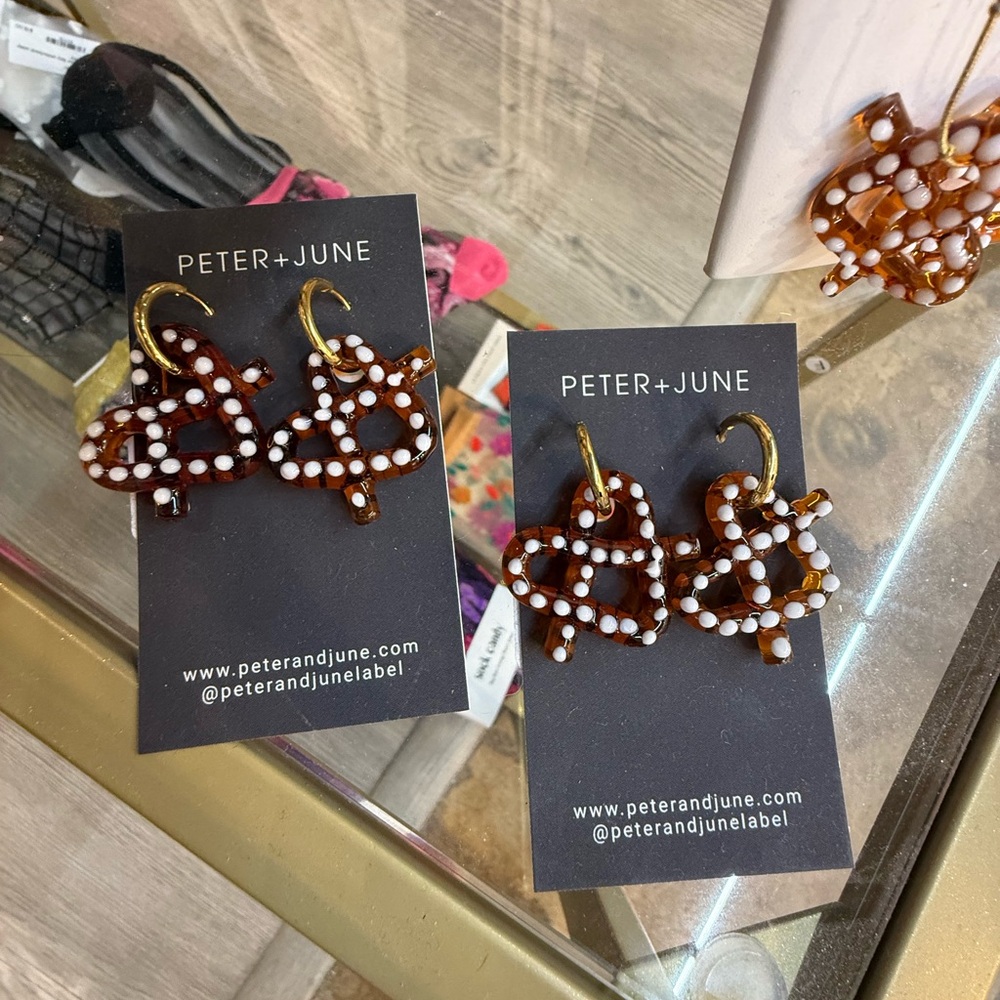 Peter+June Glass Pretzel Earrings